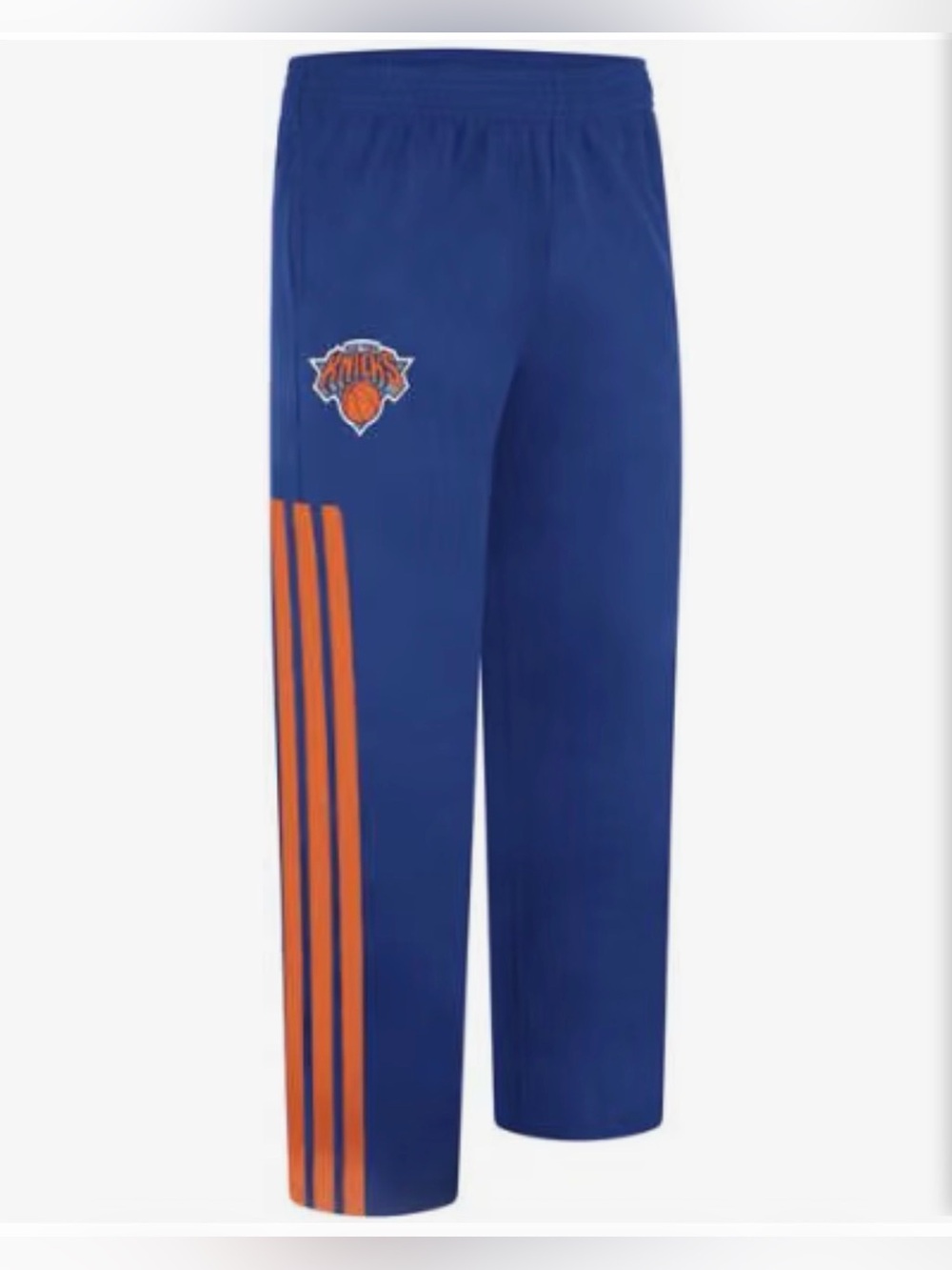 NBA New York Knicks ADIDAS On Court Warm Up Pants Large Blue Orange Stripes NY
